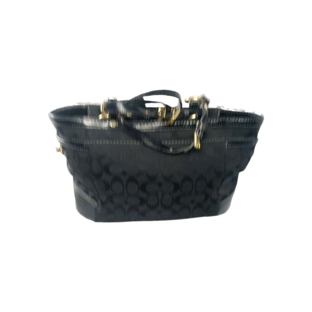 Vintage Y2K Coach Signature Gallery Tote 11658 Shoulder Bag Handbag Black - Picture 3 of 9